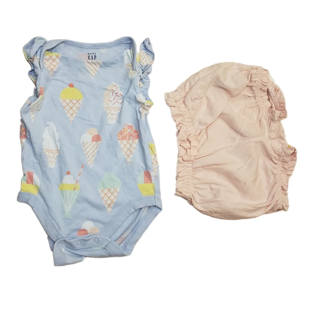 Baby Gap 3-6m Ice Cream Bodysuit & Pink Bubble Shorts
